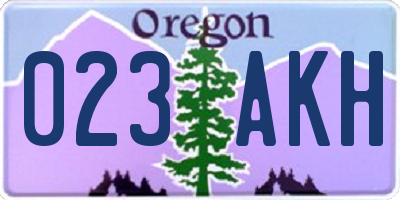 OR license plate 023AKH