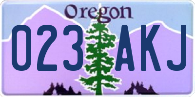 OR license plate 023AKJ