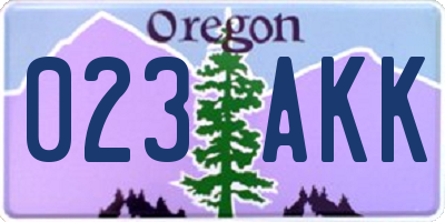OR license plate 023AKK