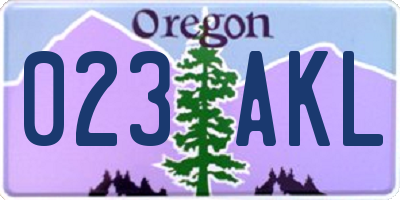 OR license plate 023AKL