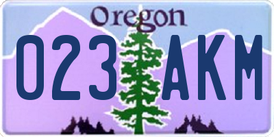 OR license plate 023AKM