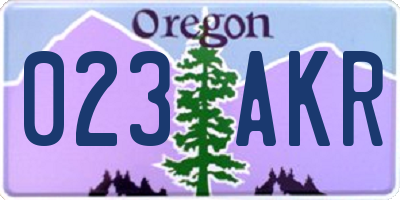 OR license plate 023AKR