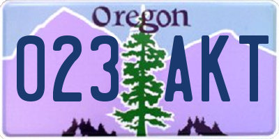 OR license plate 023AKT