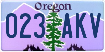 OR license plate 023AKV