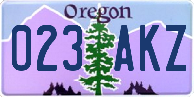 OR license plate 023AKZ
