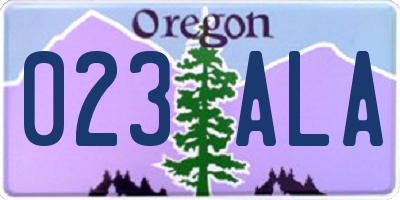 OR license plate 023ALA