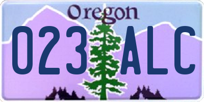 OR license plate 023ALC