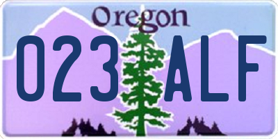OR license plate 023ALF