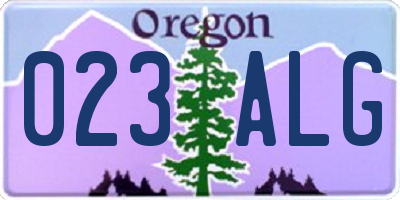 OR license plate 023ALG
