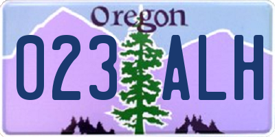OR license plate 023ALH