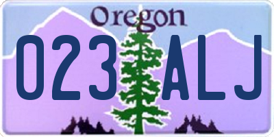 OR license plate 023ALJ