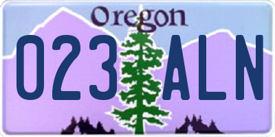 OR license plate 023ALN