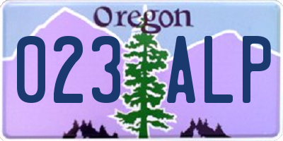 OR license plate 023ALP