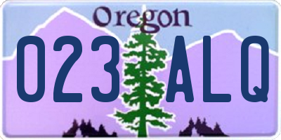 OR license plate 023ALQ
