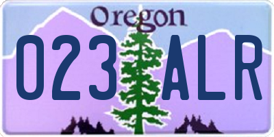 OR license plate 023ALR