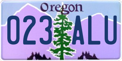 OR license plate 023ALU