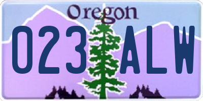 OR license plate 023ALW