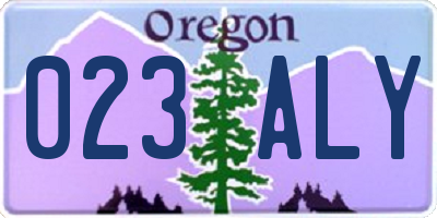 OR license plate 023ALY