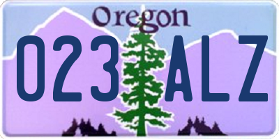 OR license plate 023ALZ