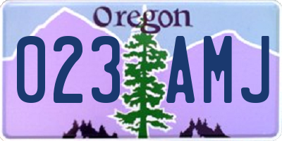 OR license plate 023AMJ