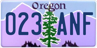 OR license plate 023ANF