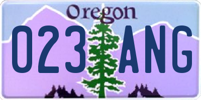 OR license plate 023ANG