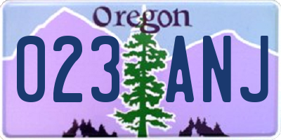 OR license plate 023ANJ