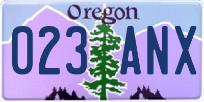 OR license plate 023ANX