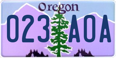OR license plate 023AOA