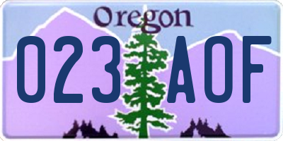 OR license plate 023AOF