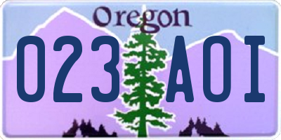 OR license plate 023AOI