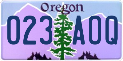 OR license plate 023AOQ