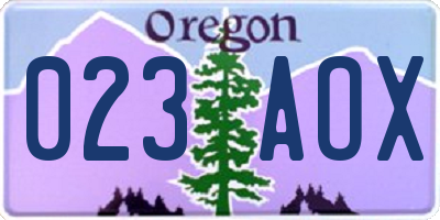 OR license plate 023AOX