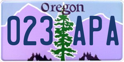 OR license plate 023APA