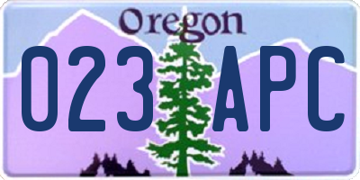 OR license plate 023APC