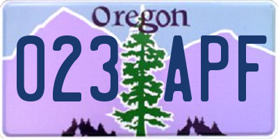 OR license plate 023APF