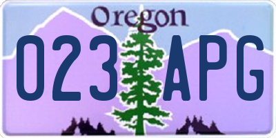 OR license plate 023APG