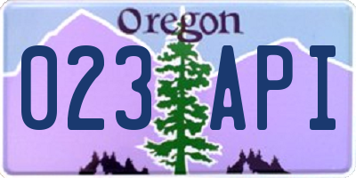 OR license plate 023API
