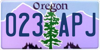 OR license plate 023APJ