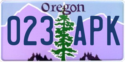 OR license plate 023APK