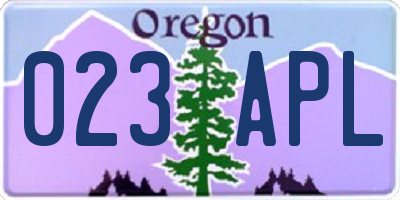 OR license plate 023APL