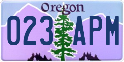 OR license plate 023APM