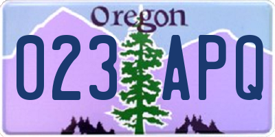 OR license plate 023APQ