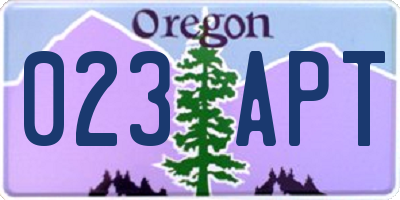 OR license plate 023APT
