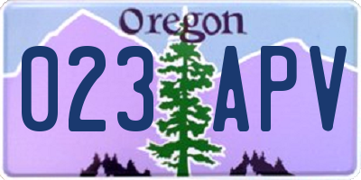 OR license plate 023APV