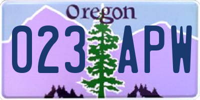 OR license plate 023APW