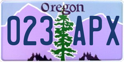 OR license plate 023APX