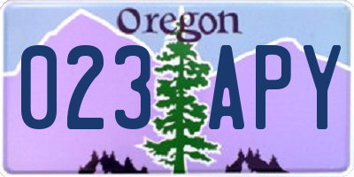 OR license plate 023APY
