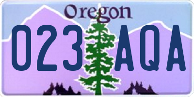 OR license plate 023AQA