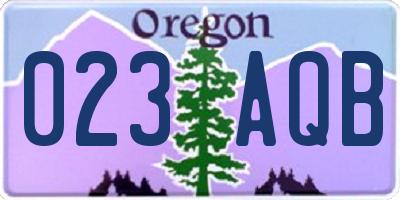 OR license plate 023AQB